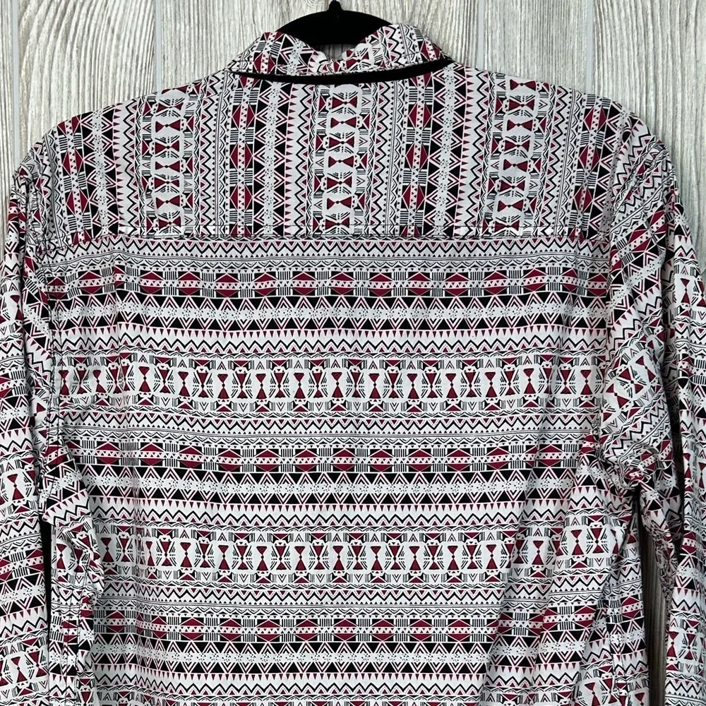 Tranquility Mayhem Mens Roll Tab Long Sleeve Graphic Button Down Shirt SZ M - Picture 10 of 16
